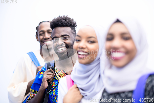 Image of portrait of african students group