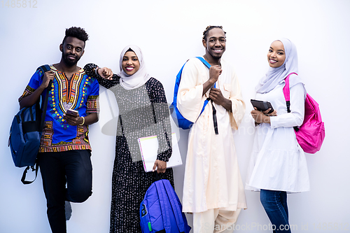 Image of portrait of african students group