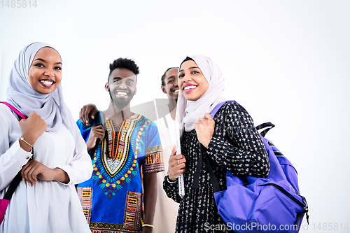 Image of portrait of african students group