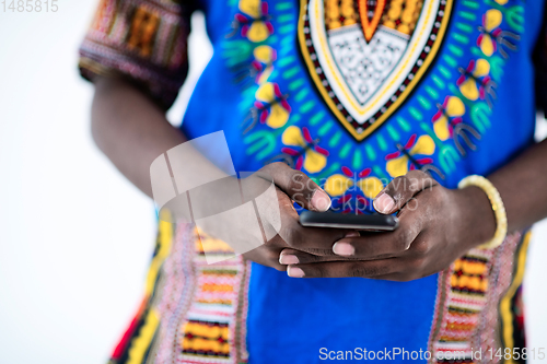 Image of african man on phone