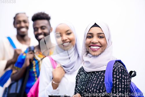 Image of portrait of african students group