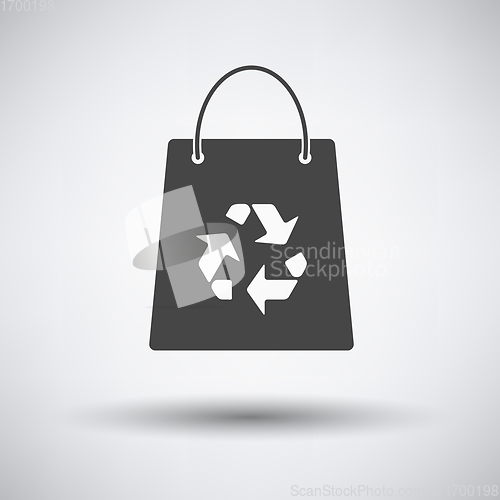 Image of Shopping bag with recycle sign icon