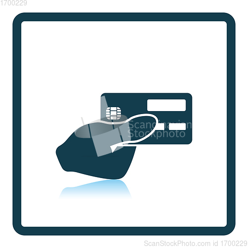 Image of Hand holding credit card icon