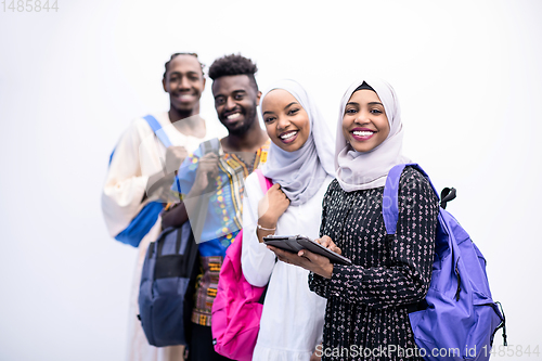 Image of portrait of african students group