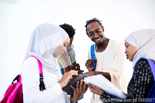 Image of group of happy african students