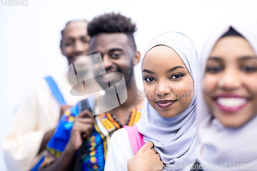 Image of portrait of african students group