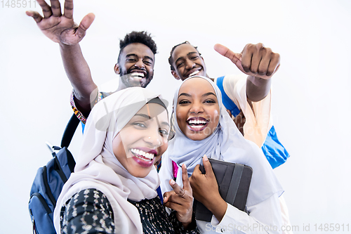 Image of portrait of african students group