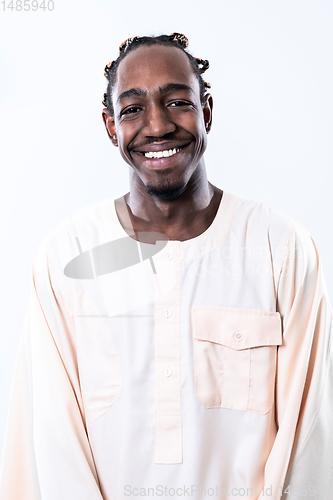 Image of handsome african black man in traditional  clothes