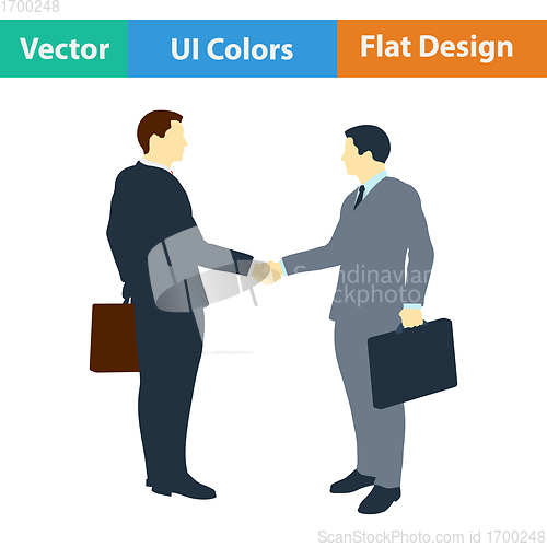 Image of Flat design icon of Meeting businessmen