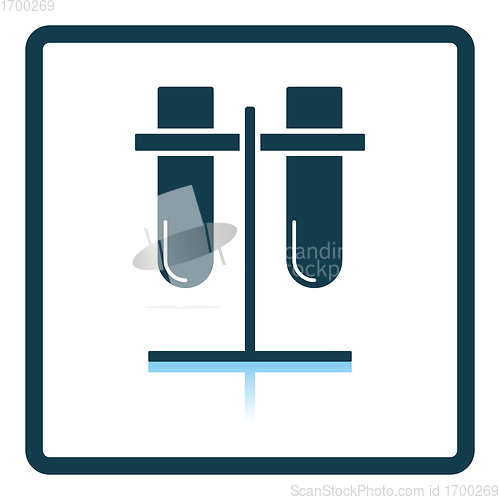 Image of Lab flasks attached to stand icon