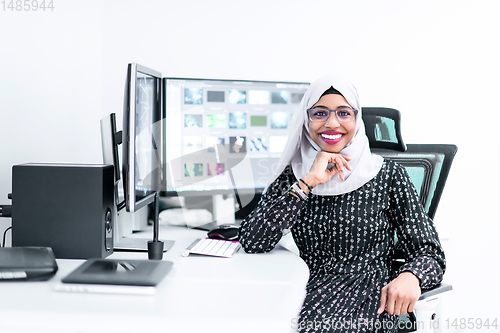 Image of afro american modern  muslim woman