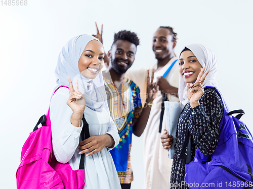 Image of portrait of african students group