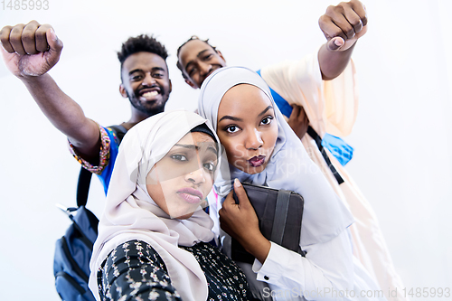 Image of portrait of african students group