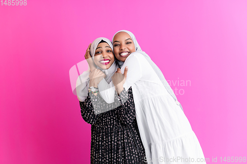 Image of two young afro beauty