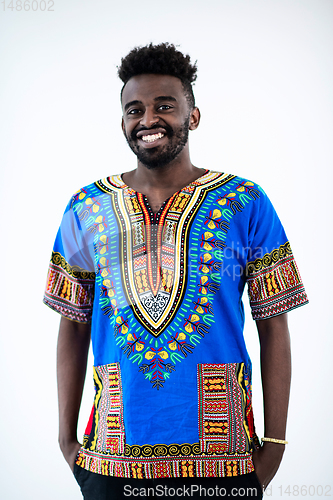 Image of handsome african black man in traditional  clothes