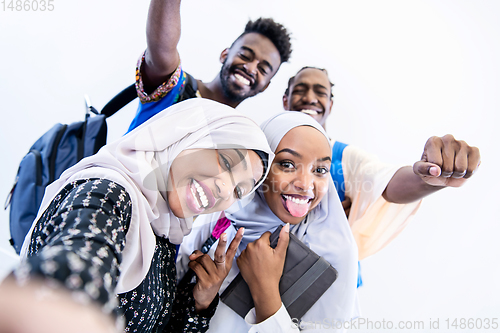 Image of portrait of african students group