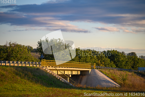 Image of Road bridge in sunset rays