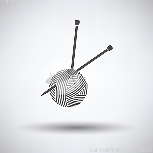 Image of Yarn ball with knitting needles icon