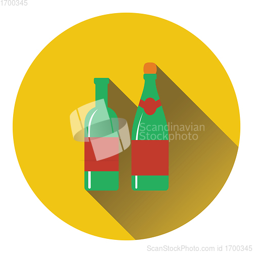 Image of Wine and champagne bottles icon
