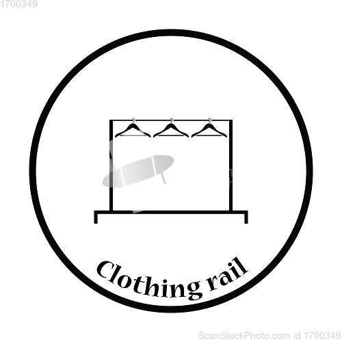 Image of Clothing rail with hangers icon