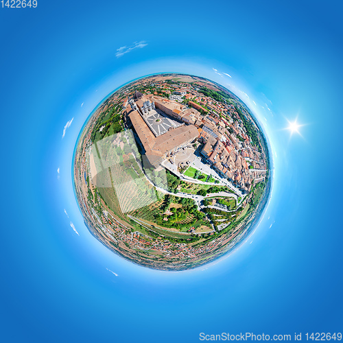 Image of little planet Basilica della Santa Casa Loreto Italy