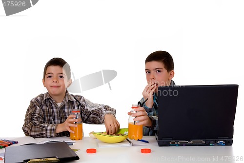 Image of Boys doing homework