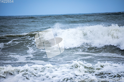 Image of stormy ocean scenery background