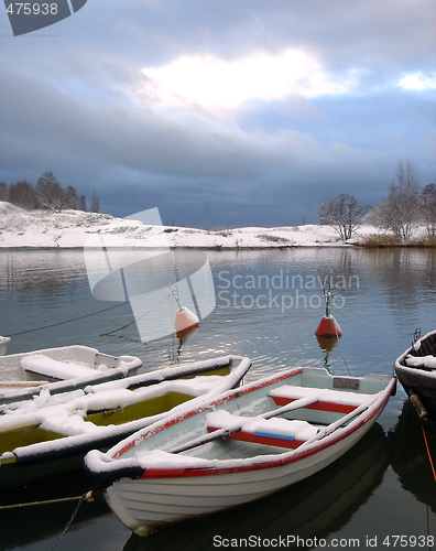 Image of Boats under snow