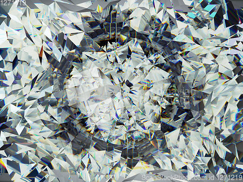 Image of gemstone structure extreme closeup and kaleidoscope