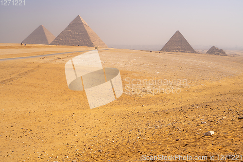 Image of Pyramids of Giza near Cairo Egypt
