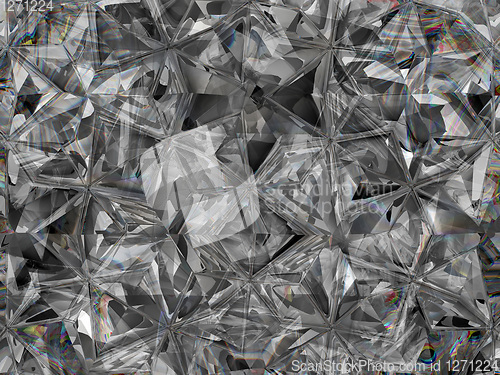 Image of diamond structure extreme closeup and kaleidoscope