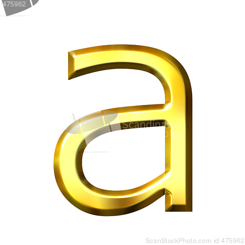 Image of 3D Golden Letter a