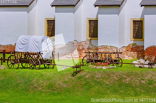 Image of Covered Wagon in the Courtyard