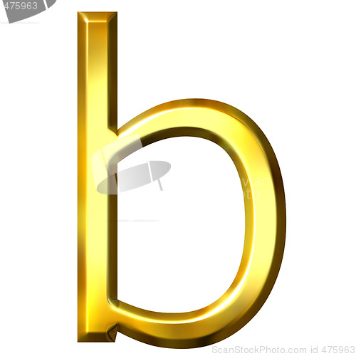Image of 3D Golden Letter b