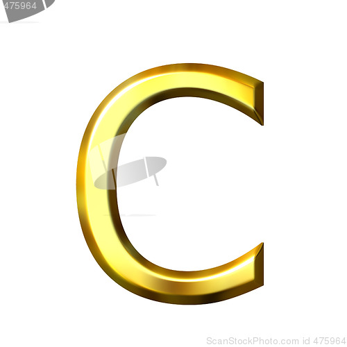 Image of 3D Golden Letter c