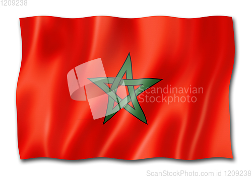 Image of Moroccan flag isolated on white