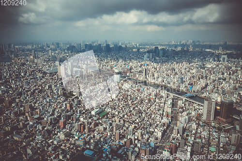 Image of Tokyo city skyline aerial view, Japan