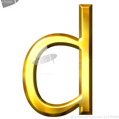 Image of 3D Golden Letter d