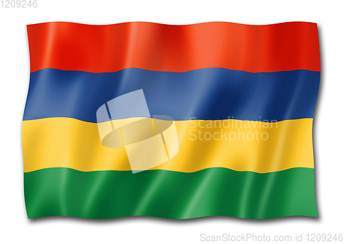 Image of Mauritius flag isolated on white