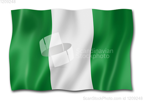 Image of Nigerian flag isolated on white