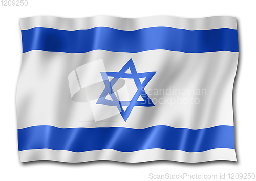 Image of Israeli flag isolated on white