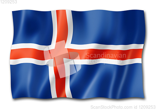 Image of Icelandic flag isolated on white