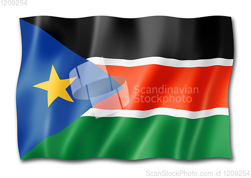 Image of South Sudan flag isolated on white