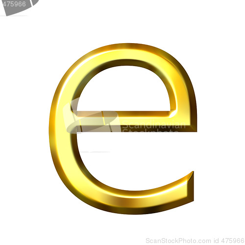 Image of 3D Golden Letter e