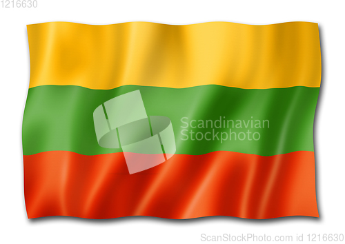 Image of Lithuanian flag isolated on white