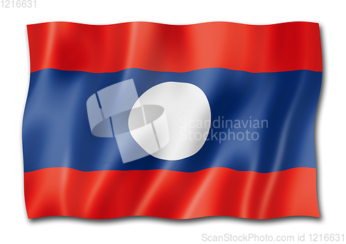 Image of Laos flag isolated on white