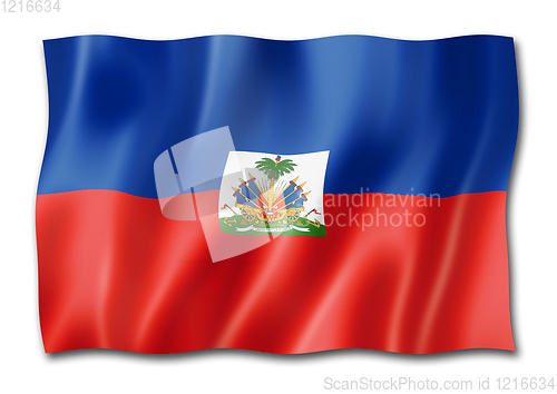 Image of Haitian flag isolated on white