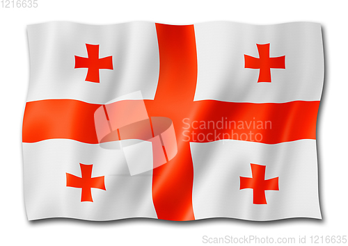 Image of Georgian flag isolated on white