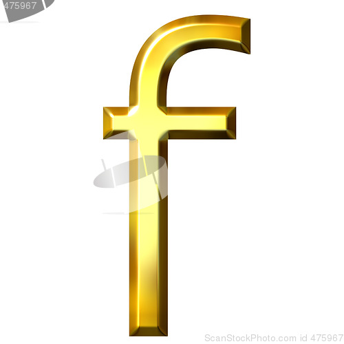 Image of 3D Golden Letter f