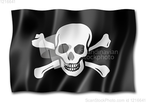 Image of Pirate flag, Jolly Roger isolated on white